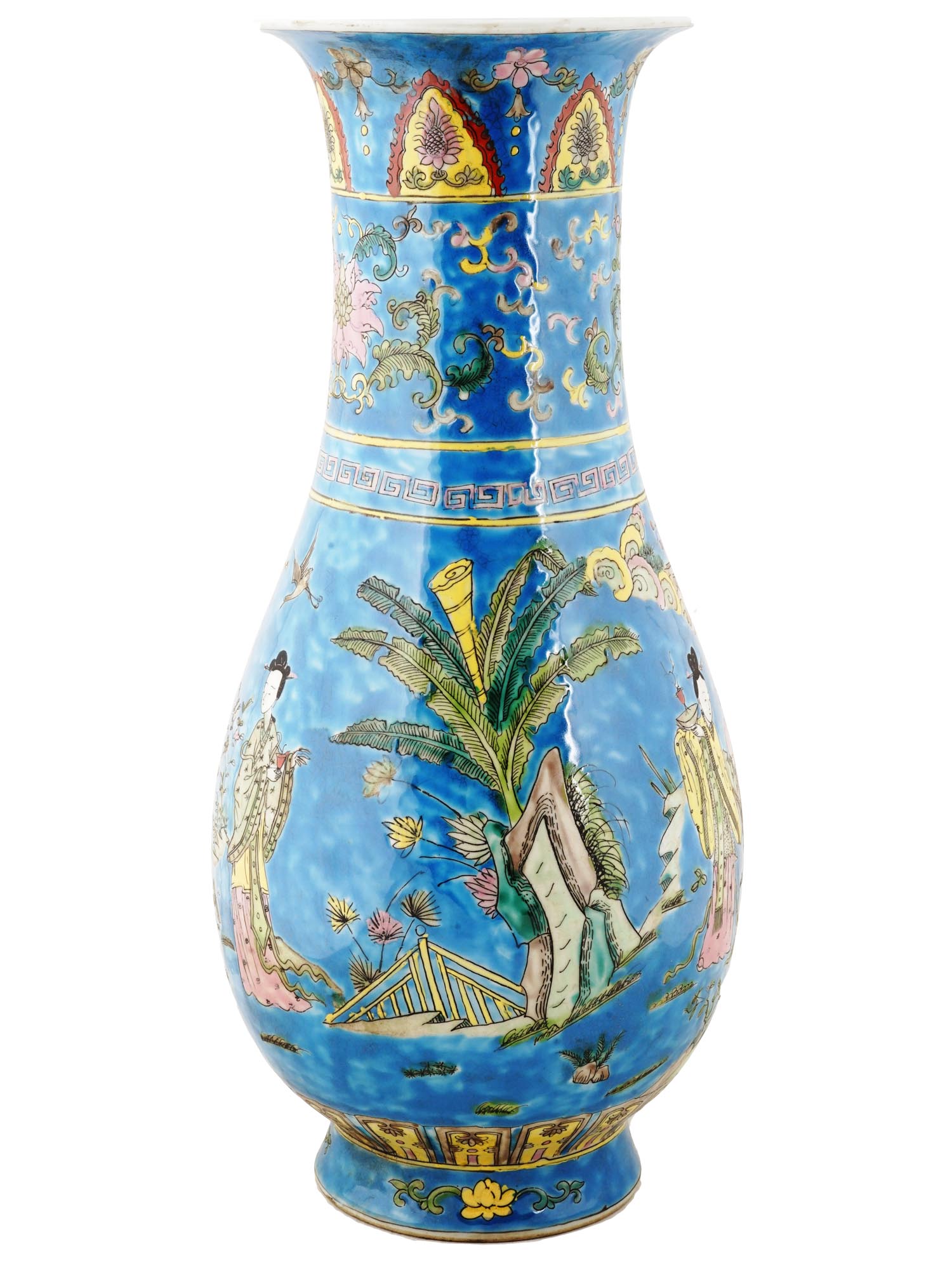 ANTIQUE CHINESE KANGXI HANDPAINTED PORCELAIN VASE PIC-2